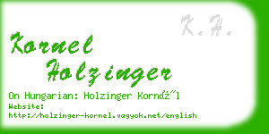 kornel holzinger business card